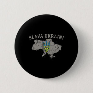 Bóton Redondo 5.08cm Camisa Slava Ukraini Ucrânia Militar Ucraniano Tri
