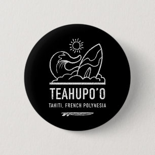 Bóton Redondo 5.08cm Camisa Teahupoo Polinésia Francesa Tahiti Surf