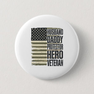 Bóton Redondo 5.08cm Camisa Veterano Marido Papai Protetor Herói Bandei