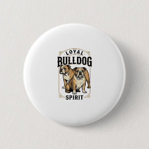Bóton Redondo 5.08cm Camisa Vintage Bulldog Camiseta de Gravura de Bull