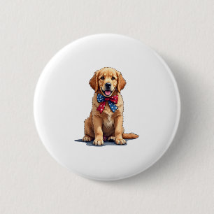 Bóton Redondo 5.08cm Camisa Vintage de Cachorrinho Golden Retriever Pat
