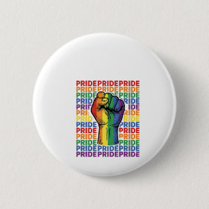 Bóton Redondo 5.08cm Camisa Vintage Pride Punho Erguido Arco-íris Desig