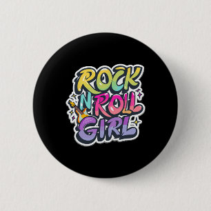 Bóton Redondo 5.08cm Camisas De banda Para Crianças Rock N Roll Girl Ro