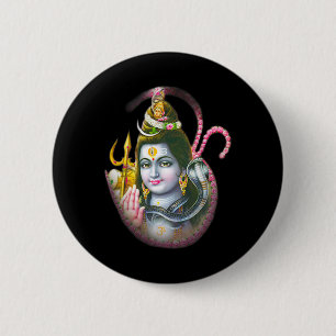 Bóton Redondo 5.08cm Camisas de Ioga Espiritual Deus Hindu Krishna Medi