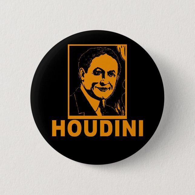 Bóton Redondo 5.08cm Camisas do poster T de Harry Houdini, canecas, (Frente)