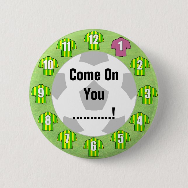 Bóton Redondo 5.08cm Camisas verdes e amarelas Crachá do botão do venti (Frente)