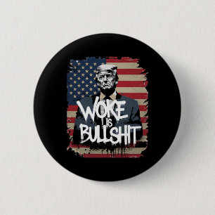 Bóton Redondo 5.08cm Camiseta de Apoio a Donald Trump Acordado é Patrió