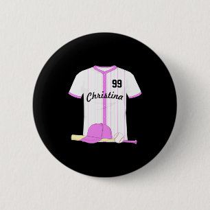 Bóton Redondo 5.08cm Camiseta de bebê de beisebol personalizada fofa
