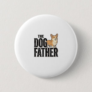 Bóton Redondo 5.08cm Camiseta De Gravura Vintage Dogfather Corgi Engraç
