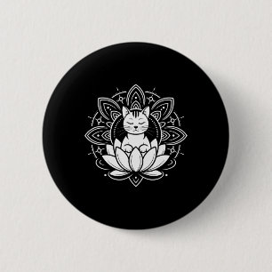 Bóton Redondo 5.08cm Camiseta de Meditação de Yoga de Flor de Lótus de
