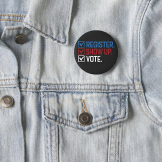 Bóton Redondo 5.08cm Camiseta de Voto Registre-se e Compareça