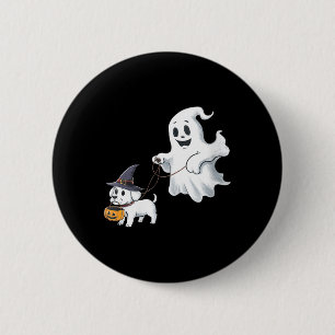 Bóton Redondo 5.08cm Camiseta decote V Halloween O Fantasma Passeia o C