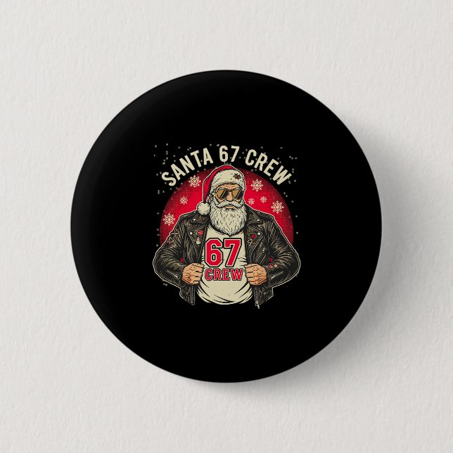 Bóton Redondo 5.08cm Camiseta do Casaco de Couro do Natal Engraçado da  (Frente)
