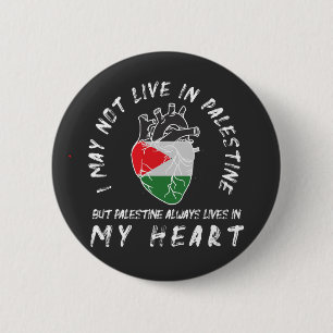 Bóton Redondo 5.08cm Camiseta do Coração Humano da Palestina