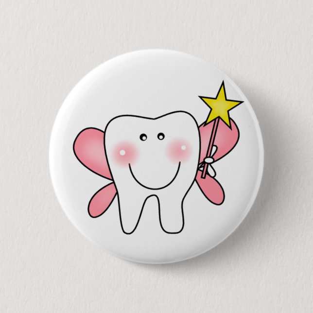 Bóton Redondo 5.08cm Camiseta e presentes da fada de dente (Frente)