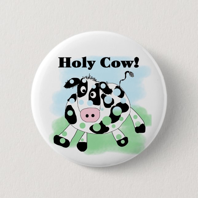 Bóton Redondo 5.08cm Camiseta e presentes santamente da vaca (Frente)