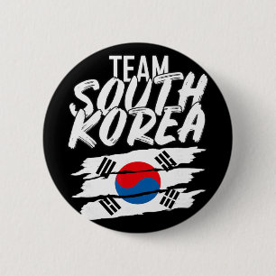 Bóton Redondo 5.08cm Camiseta Esportiva da Equipe Coreia do Sul Futebol