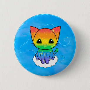 Bóton Redondo 5.08cm Camiseta Gatinho de Orgulho