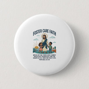 Bóton Redondo 5.08cm Camiseta Gráfica Adoção de Jesus Cuidados Foster C