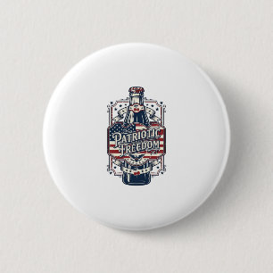 Bóton Redondo 5.08cm Camiseta Gráfica Retro de Soda de Cereja Patriótic