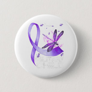 Bóton Redondo 5.08cm Camiseta Menino Militar Camisa Púrpura para Cima