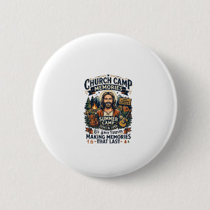Bóton Redondo 5.08cm Camiseta Nostálgica Jesus Church Camp VBS Baseada