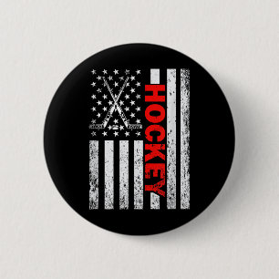 Bóton Redondo 5.08cm Camiseta Patriótica Usa Para A Mulher Do Hockey Da