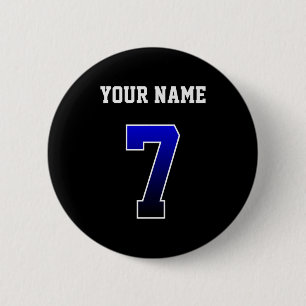 Bóton Redondo 5.08cm Camiseta Personalizada Azul Número 7