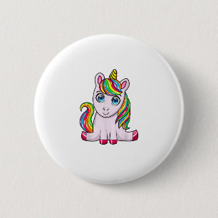 Bóton Redondo 5.08cm Camiseta Unicórnio Savage Sweet Unicorn Rainbow Sq