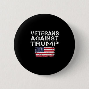 Bóton Redondo 5.08cm Camiseta Veteranos Contra Trump Veteranos Militare