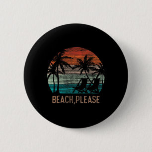 Bóton Redondo 5.08cm Camiseta Vintage Beach Please Summer Time Vacation