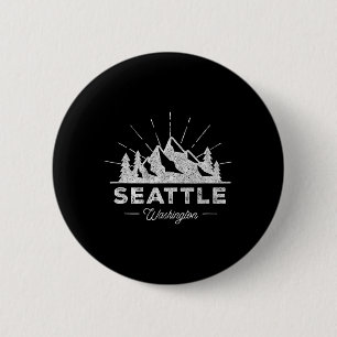 Bóton Redondo 5.08cm Camiseta Vintage Hiking Retro Seattle Washington W