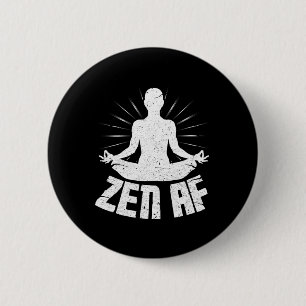 Bóton Redondo 5.08cm Camiseta Zen Af Ioga Meditação Divertida 