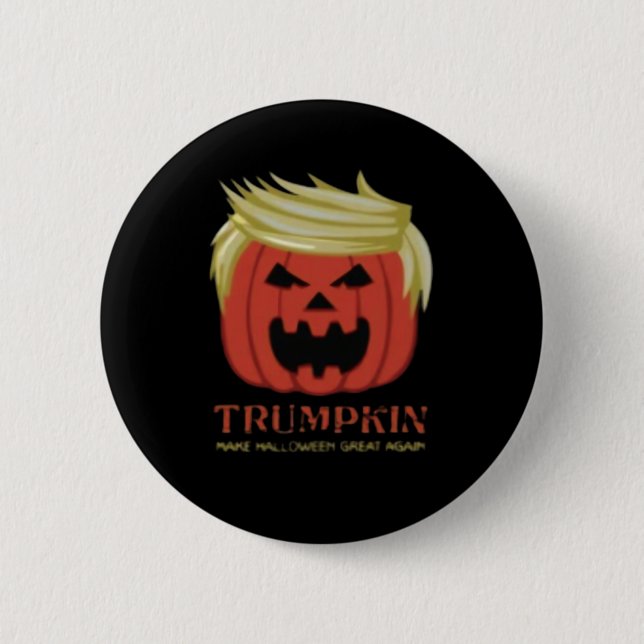 Bóton Redondo 5.08cm Camisola, Trumpkin, Halloween Merch (Frente)