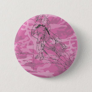 Bóton Redondo 5.08cm Camo Barrel Racer rosa