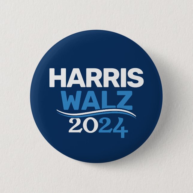 Bóton Redondo 5.08cm Campanha de Kamala Harris Tim Walz 2024 (Frente)