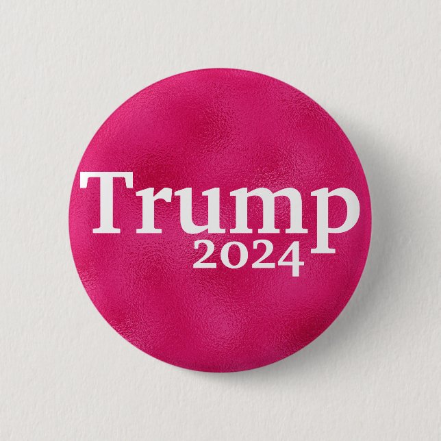Bóton Redondo 5.08cm Campanha "Hot Pink Trump 2024" (Frente)