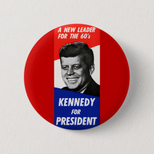 Bóton Redondo 5.08cm Campanha presidencial 1960 de Kennedy