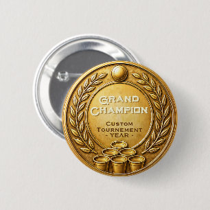 Bóton Redondo 5.08cm Campeonato do Torneio de Beer Pong Medalha de Ouro