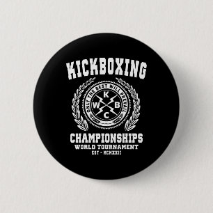 Bóton Redondo 5.08cm Campeonatos de Kickboxing, Camiseta de Kickboxing,