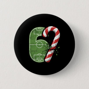 Bóton Redondo 5.08cm Campo de Futebol de Candy Cane 67 Quebrado Natal D