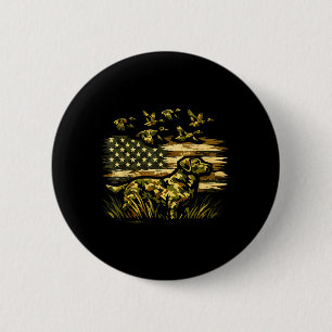 Bóton Redondo 5.08cm Camuflagem de Cão de Caça de Pato Bandeira America