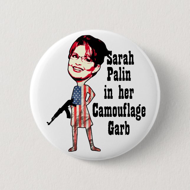 Bóton Redondo 5.08cm Camuflagem de Sarah Palin (Frente)