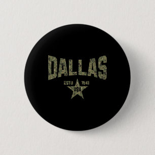 Bóton Redondo 5.08cm Camuflagem Souvenir EUA Estrela Dallas Texas