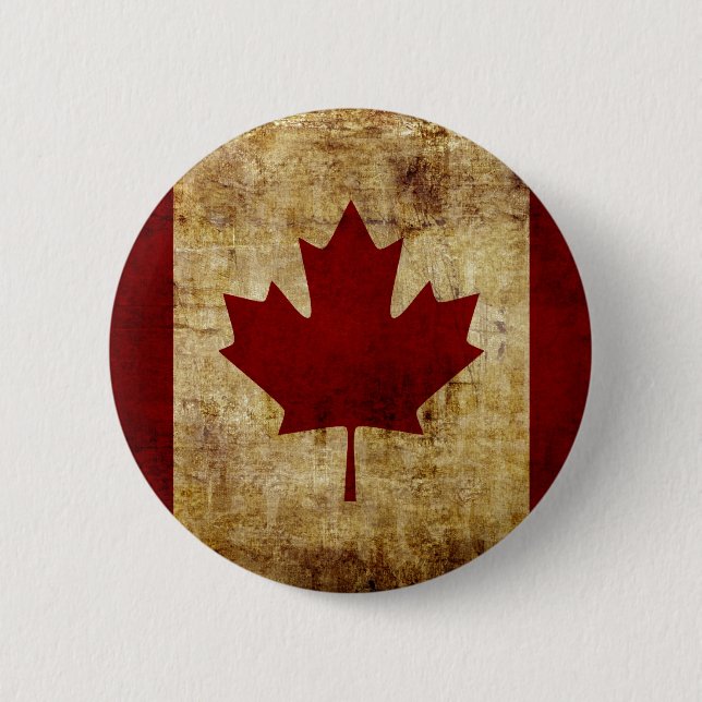 Bóton Redondo 5.08cm Canadá / bandeira desgastada (Frente)