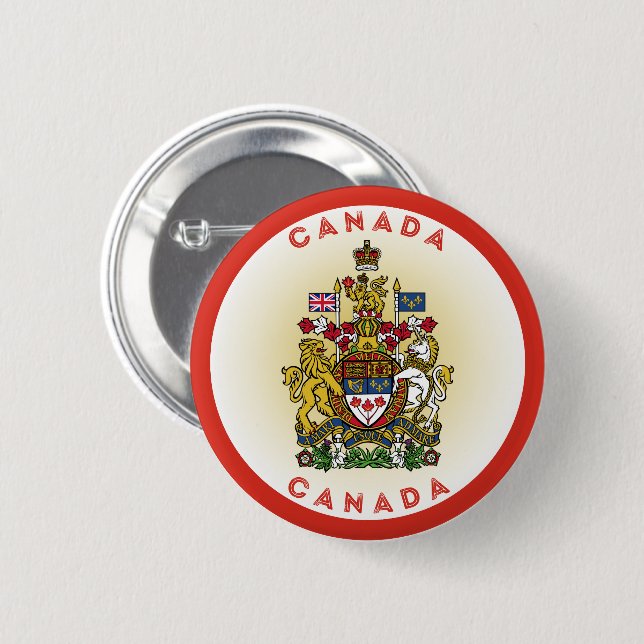 Bóton Redondo 5.08cm Canadá Casaco de Forma do Círculo de Armas (Frente & Verso)