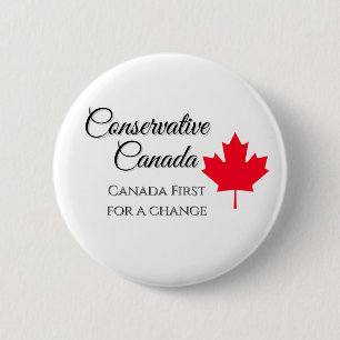 Bóton Redondo 5.08cm Canadá Conservador. Canadá primeiro para uma mudan