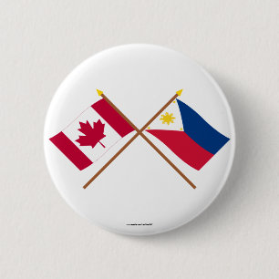Bóton Redondo 5.08cm Canadá e bandeiras cruzadas Filipinas