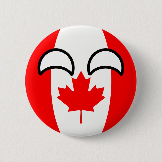 Bóton Redondo 5.08cm Canadá Geeky de tensão engraçado Countryball (Frente)