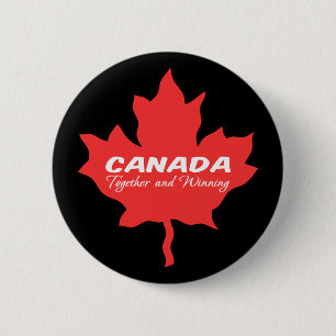 Bóton Redondo 5.08cm Canadá juntos e vencedores